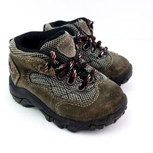 Timberland Baby Boys Size 5.5 Gray Leather Lace Up Outdoors Hiking Boots